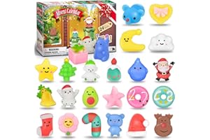 BATTOP Advent Calendar 2025, 24 Days Countdown Calendar Toys for Boys Girls, 24PCS Mochi Squishy Toys for Kids,Toddlers, Christmas Party Favor Gifts, Christmas Countdown Gift for Kid