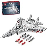 Reobrix 33028 J-15 Flying Shark Model Building Kit, Fighter Jet Building Block Set, Military Airplane Toy Gift for Teens 14+ 