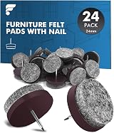 Shinfly 24 PCS Chair Leg Floor Protectors 24mm Diameter 4mm Thick Felt Pads view 1