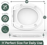 Zuvo Soft Close Toilet Seat White Oval O Shape 70mm Hinges UK Fit view 2