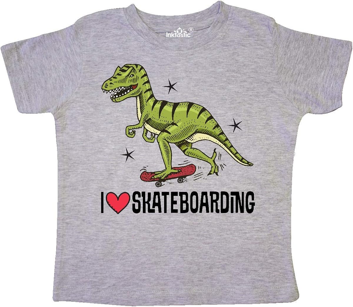inktastic Skateboarding Dinosaur Toddler TShirt Clothing