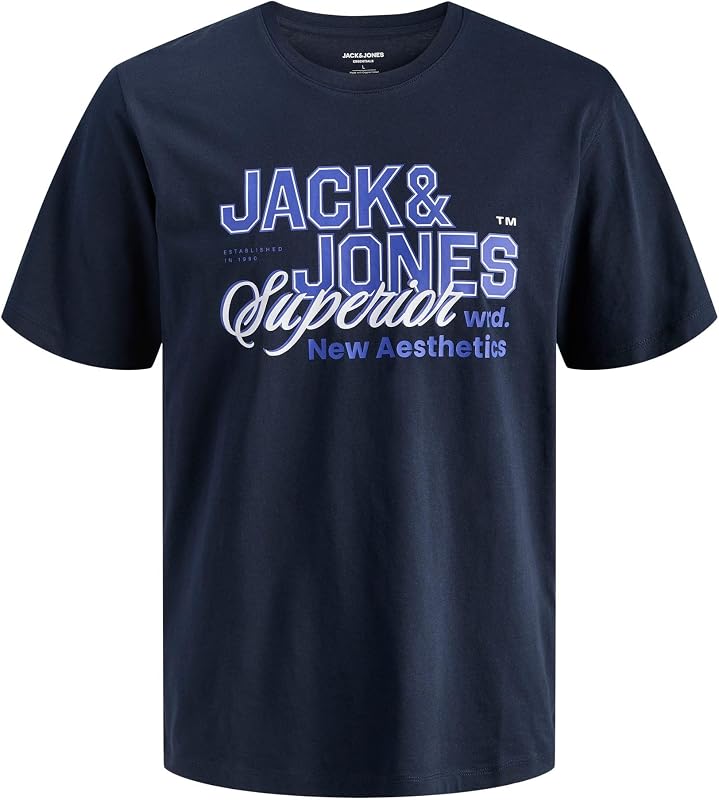 T-shirt Jjelogo SS O-Neck 2 Col SS26 Sn, Azul-Marinho, M — foto 1 de 6
