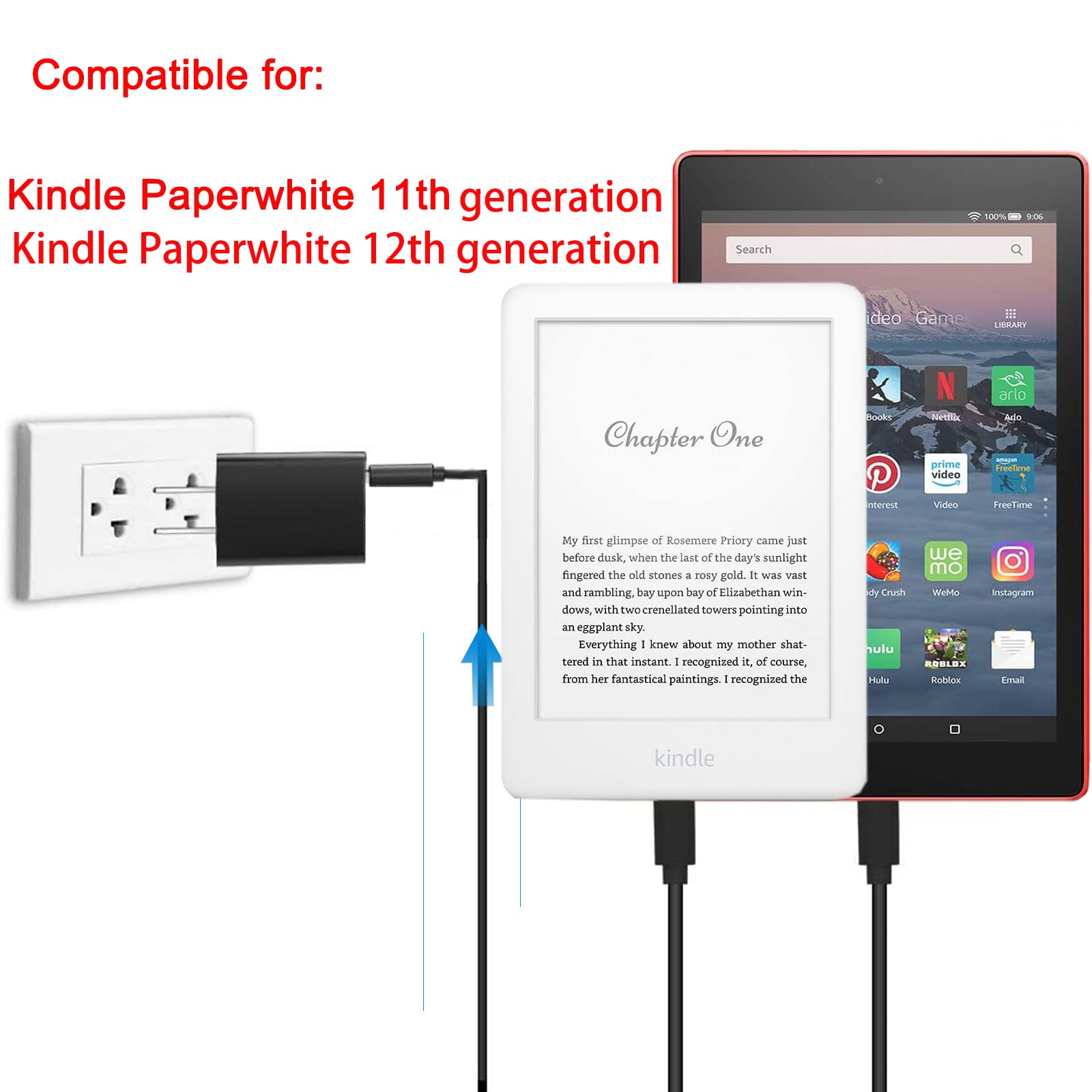 6.5Ft USB C Charger Compatible with Kindle Paperwhite 11th 12th Generation,Kindle Paperwhite Signature Edition 2021 2024