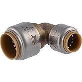 Sharkbite Max 3/4 Inch x 1/2 Inch 90 Degree Reducing Elbow, Push to Connect Brass Plumbing Fitting, PEX Pipe, Copper, CPVC, P