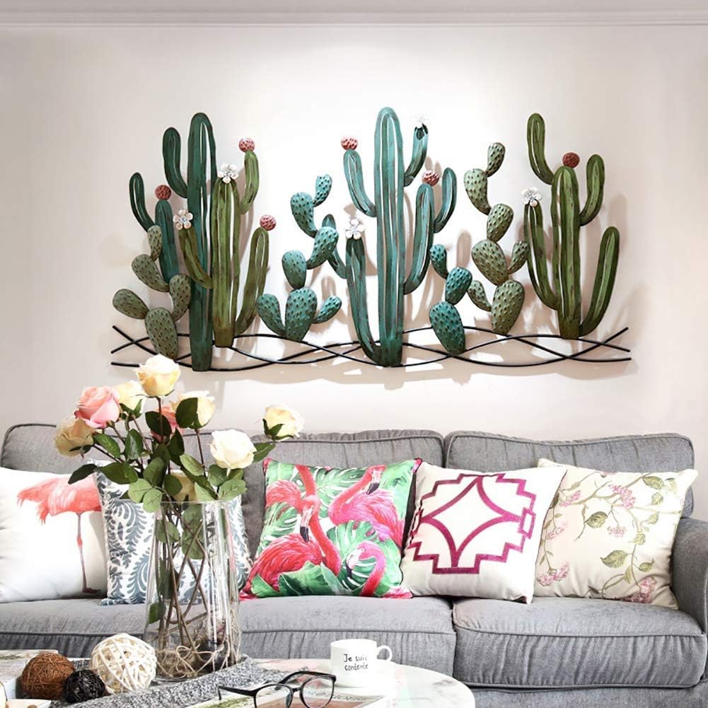 Metal Wall Art, Desert Landscape Creative Cactus Saguaro