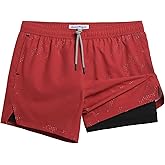 maamgic Mens Running Shorts with Compression Liner 5" Quick Dry Workout Shorts Anti-Chafe Gym Shorts 2 in 1 Athletic Shorts