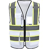 AYKRM 11 color High Vis Reflective Safety Vest for Women Men Pocket Zipper ANSI/ISEA Standard