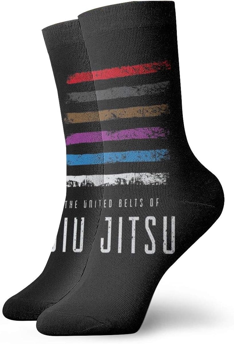 Personalized Crew Socks With Cool Belts Of Jiu Jitsu BJJ Print For