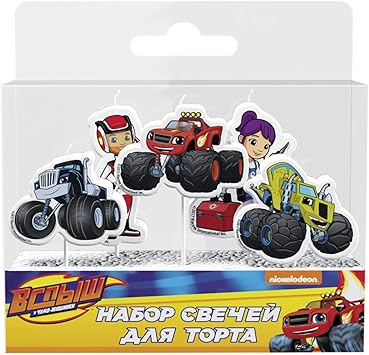 Amazon Com Blaze And Monster Machines Molded Pick Candle Set