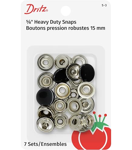 Dritz 124T Dekorative Druckknöpfe Rund, 12 Mm – Stylische Verschlüsse Für Nähprojekte