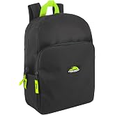 Trail maker 15 Inch Backpack for Kids, Preschool, Elementary &amp; Middle School Students &ndash; Spacious Bookbag with Large Front Pocket, Adjustable Straps, Fits up to 13 Inch Laptop (Black Neon)