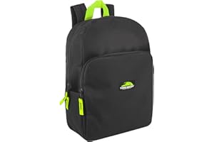 Trail maker Color Block Backpacks for School Boys and Girls, 15 Inch Two Tone Colorful Small Travel Backpack for Kids (Black)