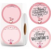 Valentine Direct Thermal Stickers Happy Valentinee's Day Labels 2 inch Sweet Heart Love Decorations for Thermal Label Holiday Party Shipping Sticker 500 Pcs (Valentine's)