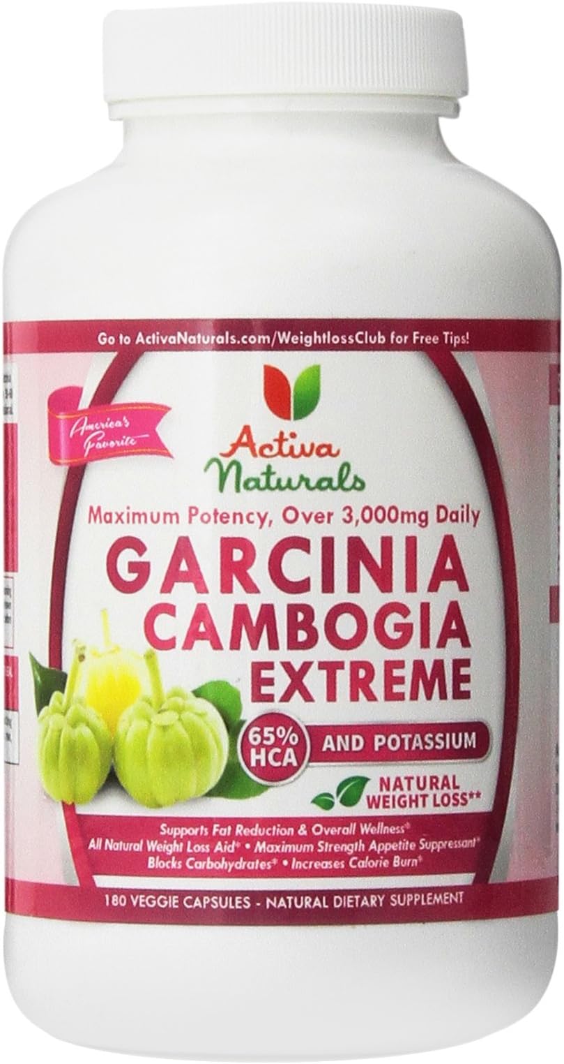 Garcinia Cambogia Extract Supplement with 65% HCA & Potassium - 180 Veg. Caps
