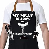 ZYNINORA Funny Grilling Apron for Men – Black BBQ Apron with Pockets, Chef & Cooking Aprons, Grilling Accessories & BBQ Gifts