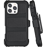 SOGCASE Belt Clip Holster Compatible with iPhone 16 Pro Defender Case with 360° Rotating Stand - Heavy Duty Protection Anti-Drop Shockproof, Black