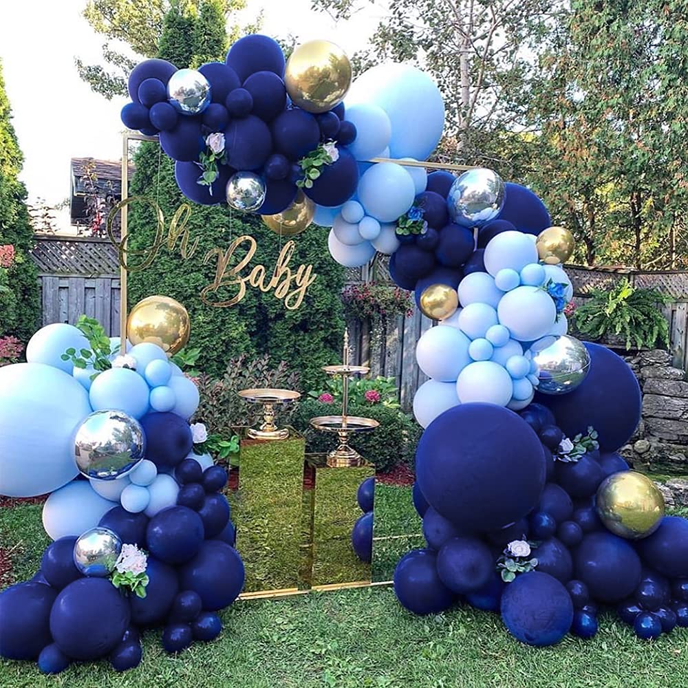 Balloon Arch Kit, 116 PCS Navy Blue Balloons Macaron Blue Balloons Balloon Garland Kit Blue Balloon Arch Party Balloons Latex Balloons for Baby Shower Decorations Wedding Decorations Birthday