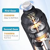 ETENTOUS Dog Nail Grinder Silent LED Light 2 Speed Pet Trimmer Black view 3