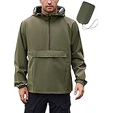 COOFANDY Men's Rain Jacket Waterproof Lightweight Packable Raincoat Pullover Windbreaker With Hood For Hiking Running