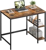 VASAGLE Computer Desk 100x50x76 cm Industrial Rustic Brown Ink Black LWD046B01