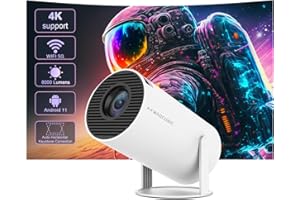 Mini Projetor Portatil 5G Wifi 6 Bluetooth 5.0 Android 11, Projetor 4K 1080P Full HD Suporte 8000 Lumens, Projetor Led Auto d