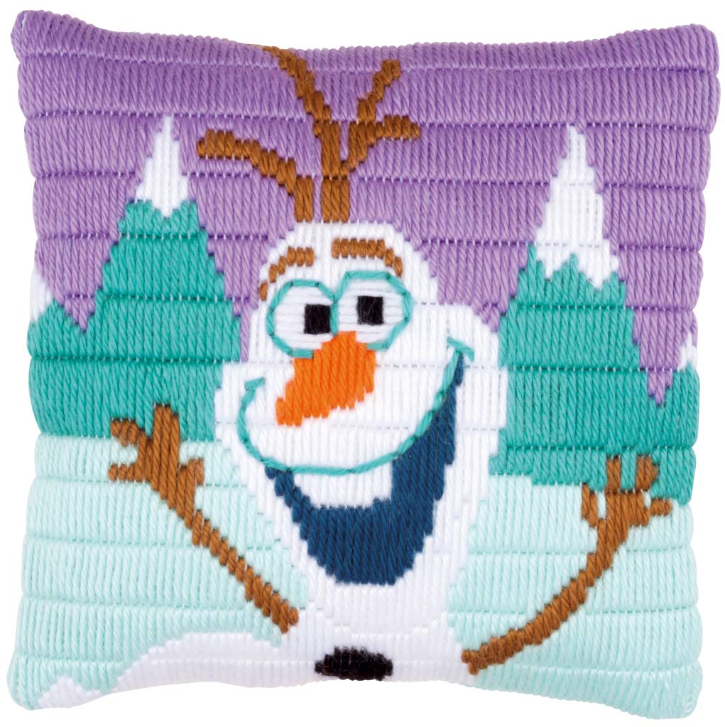 Vervaco Long Stitch Kit: Disney: Cushion: Frozen Olaf, NA, 25 x 25cm
