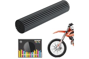 SOPINEKO 72Pcs Spoke Skins Covers Spoke Wraps Wheel Decoration for Motorcycle Bicycle Dirt Bike Wheelchair(Black)