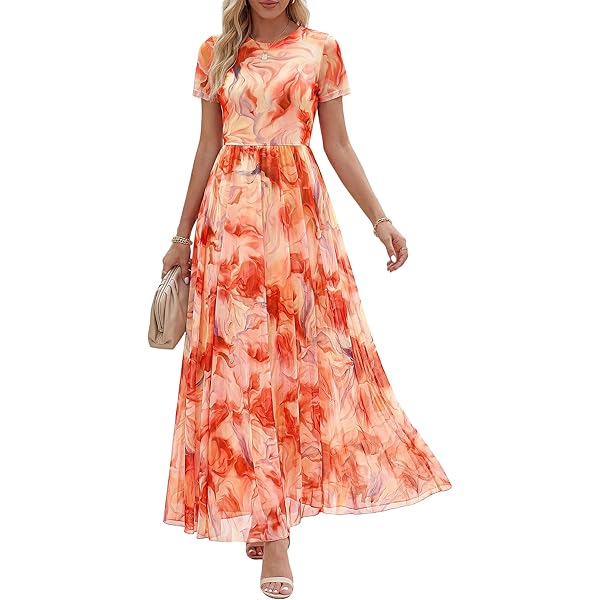 SGF11 Black Dresses for Women 2025 Floral Design V Neck Short Sleeve Maxi  Dress Wear Casual Wedding Party (US, Alpha, Small, Regular, Regular, Off  White) at Amazon Women's Clothing store