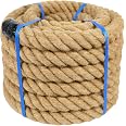 2 Inch Natural Jute Rope, 50 Feet Thick Hemp Rope, 4