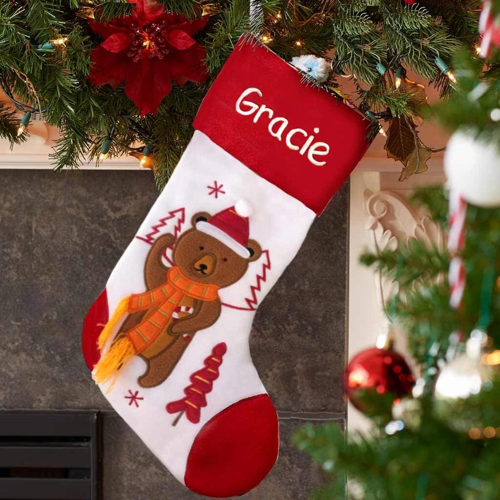 Stockings & Holders - DIBSIES Personalized Holiday Christmas Stocking (Bear)