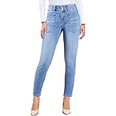 Sidefeel Women's Skinny Jeans Straight Leg High Waisted Stretchy Ankle Denim Pants with Patch Pockets