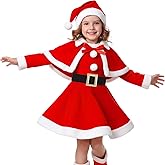 Yorborgor Girls Santa Costume Christmas Santa Costume for Girls Christmas Holiday Xmas Cosplay Dress Up