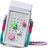 Liene DIY Charm Carry Bag Pearl N200 Pro Portable Photo Printer, Instant Mini Picture Printer for iPhone Smartphone Case, Silicone Protective Cover with Detachable Lanyard &amp; DIY Charms, Grey