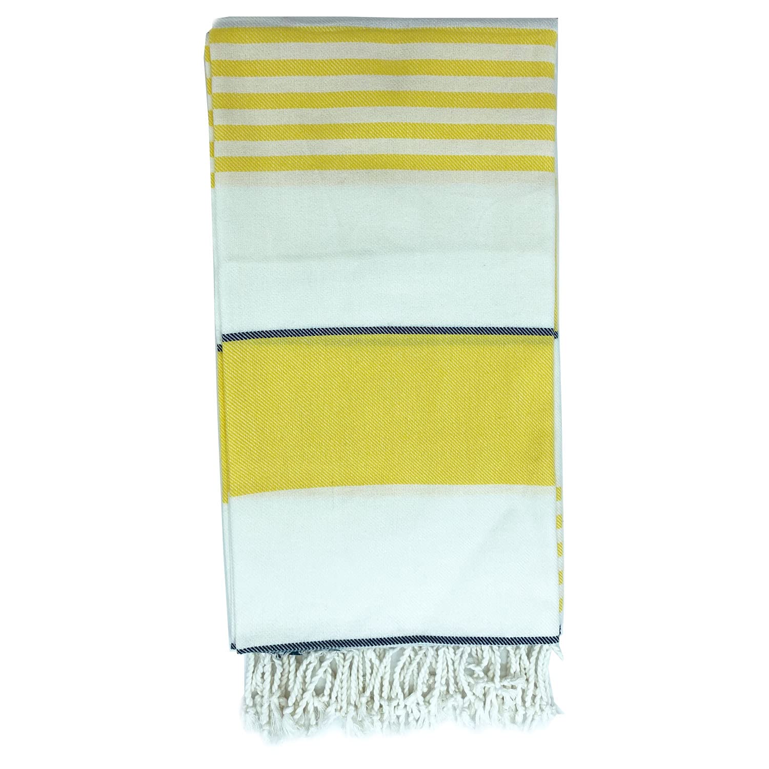 your castle Peshtemal Hammam Towel, XXL Bath Beach Sheet Blanket Towel, Fitness, Yoga, Spa, 100% Cotton, Large, 100 x 180 cm, Green/Yellow