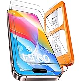 TOCOL for iPhone 16 Plus / 15 Plus Screen Protector, Easy Installation | Bubble-Free, 9H+ Tempered Glass, 8FT Military Grade Shatterproof, Anti-Scratch, Case Friendly HD Clear 6.7" 2 Pack