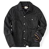 Huckberry Flint and Tinder Men's Flannel-Lined Waxed Trucker Jacket, Water & Weather Resistant Mens Jacket