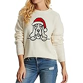 Grewear Dog Knit Sweater Women Christmas Pullover Holiday Pet Lover Birthday Gift Outfit Cute Machine Women Crewneck