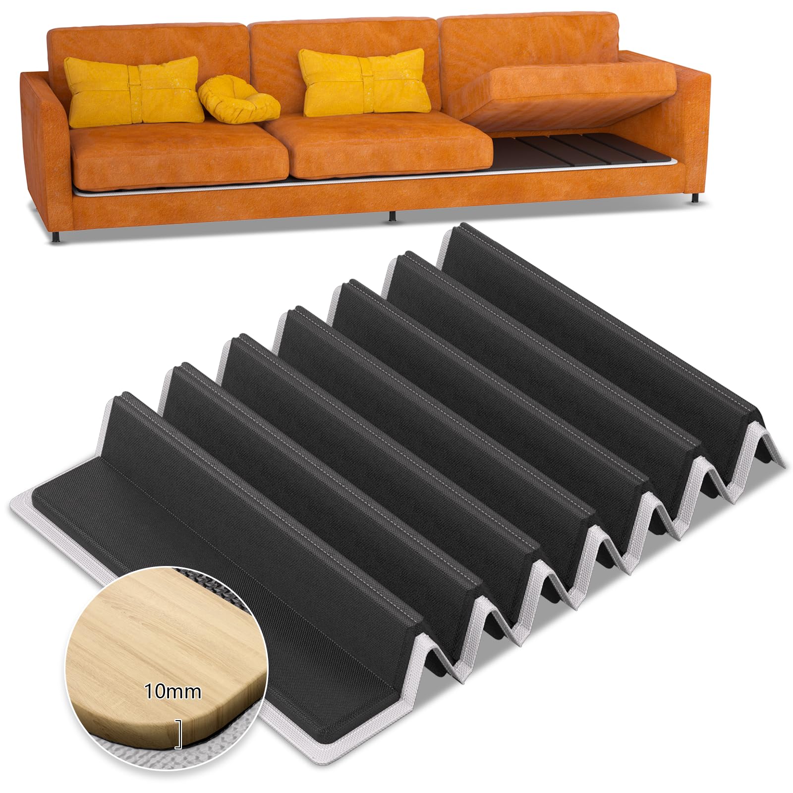VERONLY Wooden Sofa Support Board for Sagging Seat - 167.5X43 cm Couch Cushion Support for 3 Seater, Large Sofa Rejuvenator Boards with Oxforde Surface & Extra Safe Round Corner Treatment.