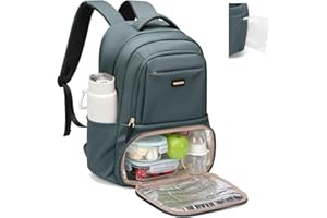 Lunch Backpack 16 Inch Laptop Backpack with Insulated Cooler Lunch Box Food Bag for College Work Camping Picnics