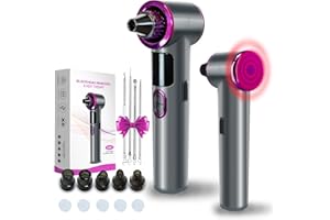 TLETTSTEINKLE Blackhead Remover Vacuum with Heating, Blackhead Extractor 3 Adjustable Suction Levels 9 Modes, Pore Vacuum Blackhead Suction Remover, Comedone Extractor Kit for Deep Pore Cleaning - Purple