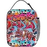 Graffiti Wall, Hip Hop Art Reusable Lunch Box Food Bag Insulated Lunch Bag