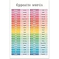 Opposite Words Classroom Poster - Learning Opposite Words Class Poster - English Class Poster - 12 x 18 Inch - Classroom Decor - Classroom Must Haves - Back To School Decor - CPS0267