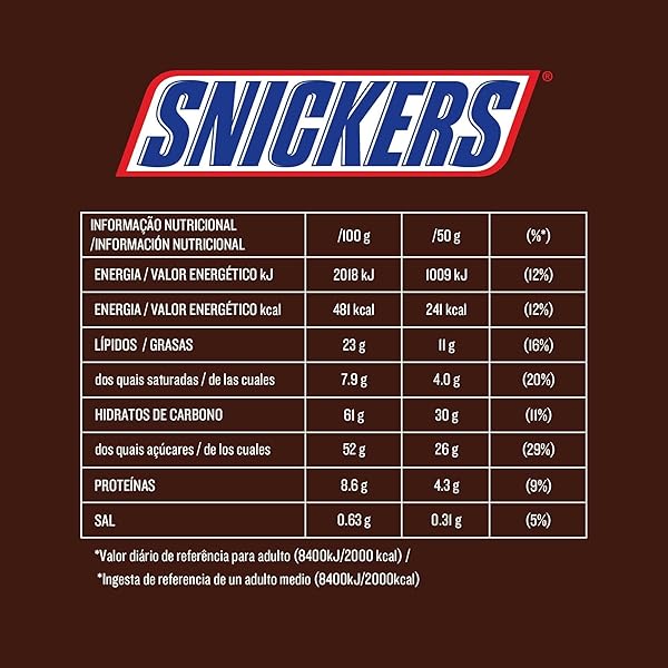 SNICKERS BAR WITH CARAMEL AND ROASTED PEANUTS CHOCOLATE COVERED, 24 BARS X50G (1200G)