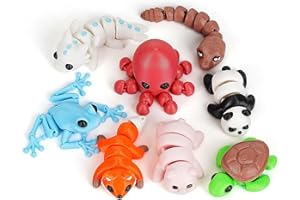 SHUWND Mini Animals Figures Set,3D Printed Little Animals Articulated Flexible Fidget Toy,Easter Egg Fillers,Tiny Animals Figurines Exquisite Cute Pet Toy(8PC)