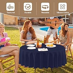 sancua Round Tablecloth 120 Inch Diameter, 8 Pack