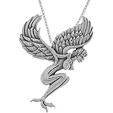 Jewelry Trends Sterling Silver Gothic Angel Pendant Necklace 18"