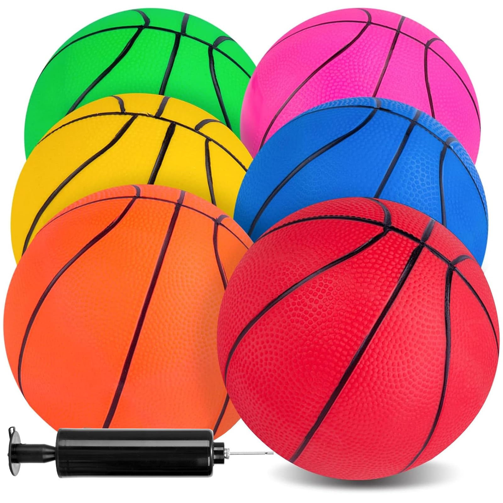 Photo 1 of 3 otters 6 Pack Mini Basketballs, 7.5 Inch Basketball Set with Pump for Kids Swimming Pool Toy, Mini Basketball Hoop, Outdoors Party Favors