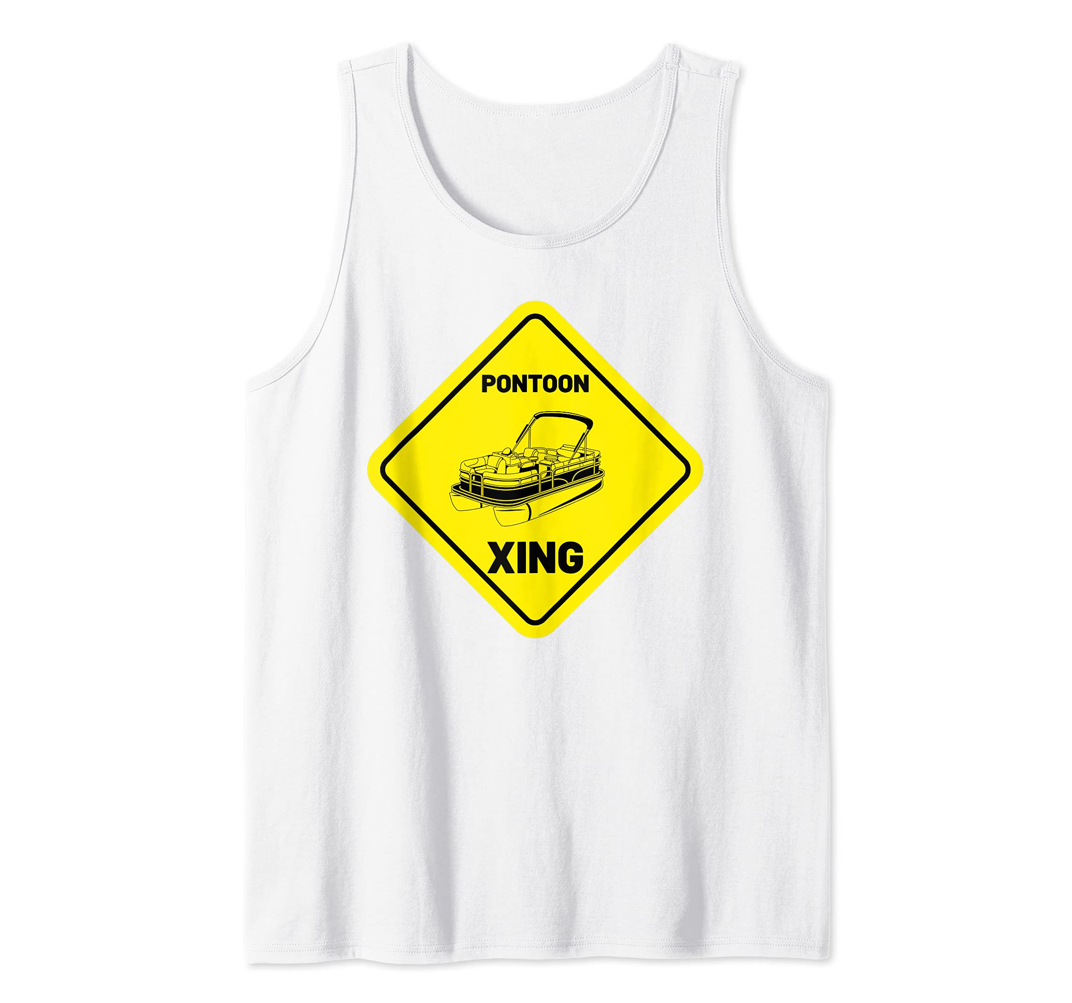 Pontoon Boat Xing Or Crossing Retro Boating Tank Top