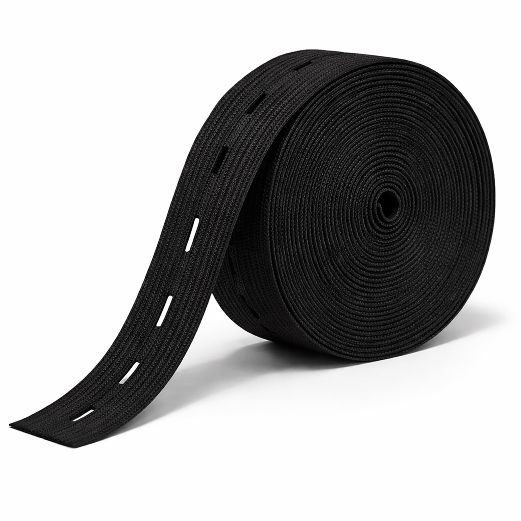 Trimming Shop Button Hole Elastic Tape Stretchable Cord for Trouser Waistbands, Maternity Clothes, Sewing, Knitting, Crafting (25 Metres Long, 20mm Wide, Black)