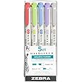 Zebra Pen Mildliner Double-Ended Highlighter Set, Broad and Fine Point Tips, Ideal for Bible Highlighting, No Bleed, Assorted Cool and Refined Ink Colors, 5-Pack (78205)